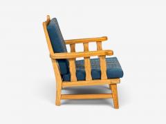 Krogenes M bler Lounge Chairs Pine Blue Fabric Norway 1970s - 4753895