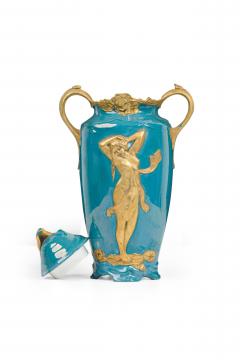 Kronach Art Nouveau Blue and Gold Urn - 4195637