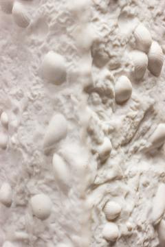 Kunstporzellan Ilmenau Bisque White Seashell Textured Square Porcelain Vase - 4195509