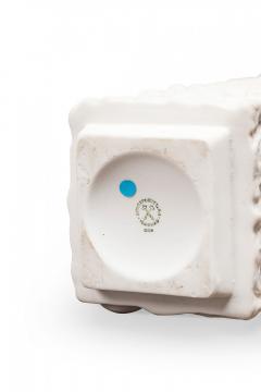 Kunstporzellan Ilmenau Bisque White Seashell Textured Square Porcelain Vase - 4195511
