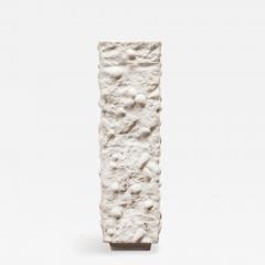 Kunstporzellan Ilmenau Bisque White Seashell Textured Square Porcelain Vase - 4211680