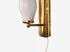 Kurant Norwegian Modern Wall Lights Brass Opaline Glass Norway 1960s - 4804329