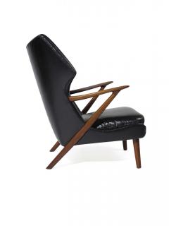 Kurt Olsen Kurt Olsen Danish Rosewood Black Leather Bear Chair - 882142