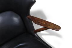 Kurt Olsen Kurt Olsen Danish Rosewood Black Leather Bear Chair - 3996675