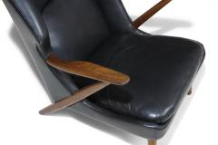 Kurt Olsen Kurt Olsen Danish Rosewood Black Leather Bear Chair - 3996684