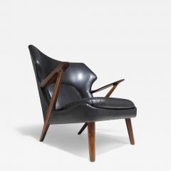 Kurt Olsen Kurt Olsen Danish Rosewood Black Leather Bear Chair - 4000474