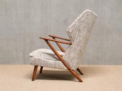 Kurt Olsen Kurt Olsen Model 221 Armchair in litis Tweed Fabric Slagelse M belfabrik 1955 - 4174097