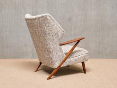 Kurt Olsen Kurt Olsen Model 221 Armchair in litis Tweed Fabric Slagelse M belfabrik 1955 - 4174100