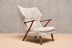 Kurt Olsen Kurt Olsen Model 221 Armchair in litis Tweed Fabric Slagelse M belfabrik 1955 - 4174106
