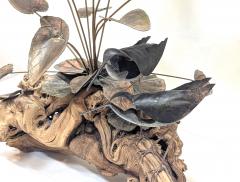Kurt Salla Brutalist Metal Floral Driftwood Sculpture Kurt Salla - 4136029