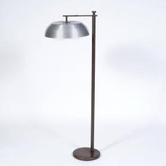 Kurt Versen Spun Aluminium and Patinated Brass Flip Top Floor Lamp USA 1940s - 392507