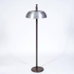 Kurt Versen Spun Aluminium and Patinated Brass Flip Top Floor Lamp USA 1940s - 392508
