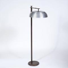 Kurt Versen Spun Aluminium and Patinated Brass Flip Top Floor Lamp USA 1940s - 392509