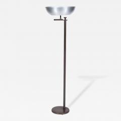 Kurt Versen Spun Aluminium and Patinated Brass Flip Top Floor Lamp USA 1940s - 393084