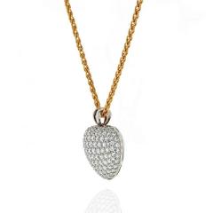 Kurt Wayne KURT WAYNE PLATINUM 18K YELLOW GOLD 5 50 CARAT PAVE DIAMOND HEART PENDANT - 1744586