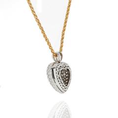 Kurt Wayne KURT WAYNE PLATINUM 18K YELLOW GOLD 5 50 CARAT PAVE DIAMOND HEART PENDANT - 1744588