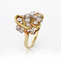 Kurt Wayne PLATINUM 18K YELLOW GOLD 2 50CTTW ROUND DIAMOND LOVE COCKTAIL RING - 3234667