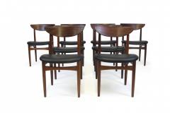 Kurt stervig Kurt Ostervig Eight 8 Kurt Ostervig Mid century Rosewood Dining Chairs in Black Leather - 1974337