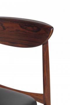 Kurt stervig Kurt Ostervig Eight 8 Kurt Ostervig Mid century Rosewood Dining Chairs in Black Leather - 1974341