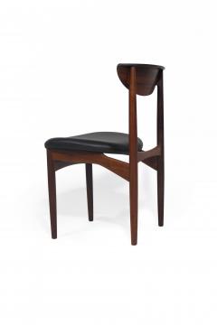 Kurt stervig Kurt Ostervig Eight 8 Kurt Ostervig Mid century Rosewood Dining Chairs in Black Leather - 1974345