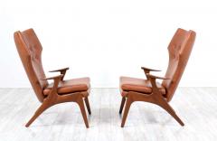 Kurt stervig Kurt Ostervig Kurt stervig Cognac Leather Wing Chairs for Rolschau Mobler - 2254236