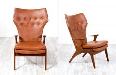 Kurt stervig Kurt Ostervig Kurt stervig Cognac Leather Wing Chairs for Rolschau Mobler - 2254243