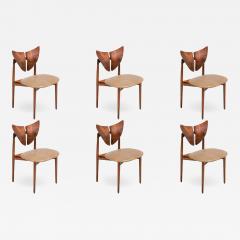 Kurt stervig Kurt Ostervig Kurt stervig Walnut Leather Dining Chairs for Brande M belindustri - 2244399