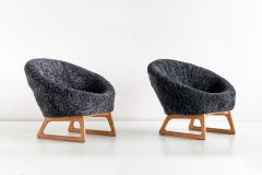 Kurt stervig Kurt Ostervig Pair of Kurt stervig Sheepskin Lounge Chairs Rolschau M bler Denmark 1958 - 1801382