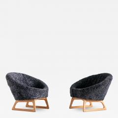 Kurt stervig Kurt Ostervig Pair of Kurt stervig Sheepskin Lounge Chairs Rolschau M bler Denmark 1958 - 1804020