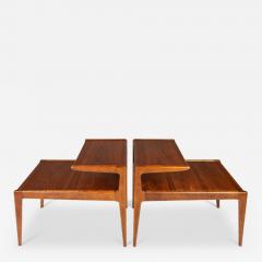 Kurt stervig Kurt Ostervig Set of Two 2 Danish Modern Two Tier Side Tables in Teak by Kurt stervig - 3116857