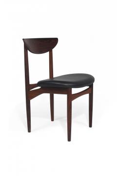 Kurt stervig Kurt Ostervig Six 6 Kurt Ostervig Mid Century Rosewood Dining Chairs in Black Leather - 3572405