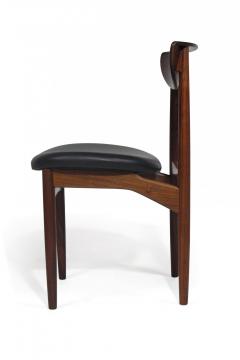 Kurt stervig Kurt Ostervig Six 6 Kurt Ostervig Mid Century Rosewood Dining Chairs in Black Leather - 3572406