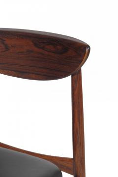 Kurt stervig Kurt Ostervig Six 6 Kurt Ostervig Mid Century Rosewood Dining Chairs in Black Leather - 3572407