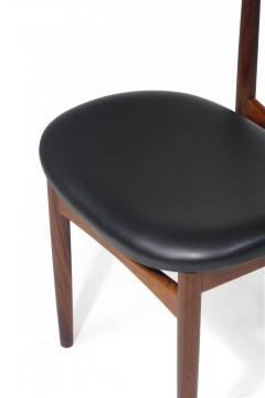 Kurt stervig Kurt Ostervig Six 6 Kurt Ostervig Mid Century Rosewood Dining Chairs in Black Leather - 3572408