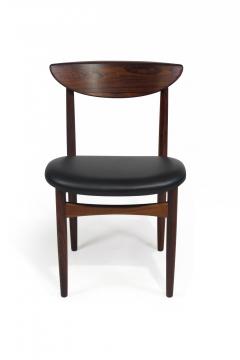 Kurt stervig Kurt Ostervig Six 6 Kurt Ostervig Mid Century Rosewood Dining Chairs in Black Leather - 3572410