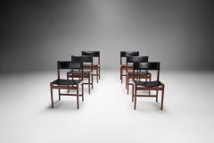 Kurt stervig Six Kurt stervig Dinner Chairs in Dark Wood and Leather Denmark 1960s - 1315843