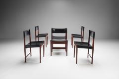 Kurt stervig Six Kurt stervig Dinner Chairs in Dark Wood and Leather Denmark 1960s - 1315849