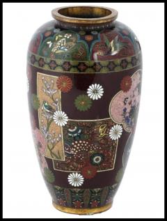 Kyoto Shibata Large Antique Japanese Cloisonne Enamel Vase Attributed to Kyoto Shibata - 3904214