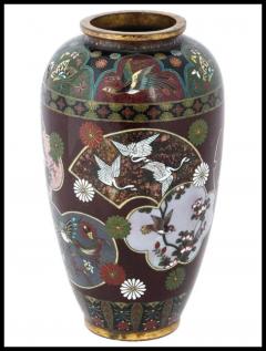 Kyoto Shibata Large Antique Japanese Cloisonne Enamel Vase Attributed to Kyoto Shibata - 3904215