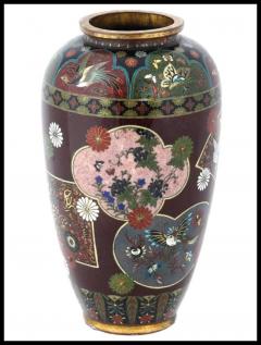 Kyoto Shibata Large Antique Japanese Cloisonne Enamel Vase Attributed to Kyoto Shibata - 3904254
