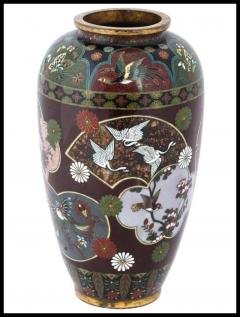 Kyoto Shibata Large Antique Japanese Cloisonne Enamel Vase Attributed to Kyoto Shibata - 3904256