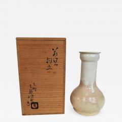 Kyusetsu Miwa X Hagi Ikebana Vase by Kyusetsu Miwa X Japanese Studio Pottery - 1080464