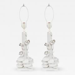 L 99 Whimsical Pair of Italian White Ceramic Lamps - 291392