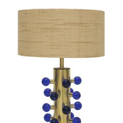 L A Studio Contemporary Modern Murano Glass and Brass Pair of Table Lamps - 2906306