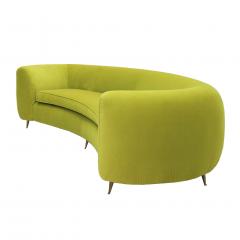 L A Studio L A Studio Contemporary Lime Cotton Velvet Curved Italian Sofa - 1550076