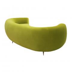 L A Studio L A Studio Contemporary Lime Cotton Velvet Curved Italian Sofa - 1550078