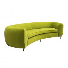 L A Studio L A Studio Contemporary Lime Cotton Velvet Curved Italian Sofa - 1550079