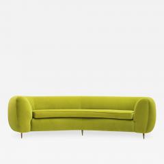 L A Studio L A Studio Contemporary Lime Cotton Velvet Curved Italian Sofa - 1572660