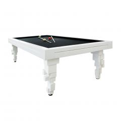 L A Studio L A Studio Contemporary Modern Brutalism Style White Pool Table - 1549986