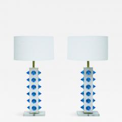 L A Studio Pair of Table Lamps With Colored Murano Glass - 1449544